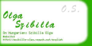 olga szibilla business card
